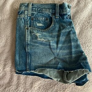 Distressed Blue Denim Shorts